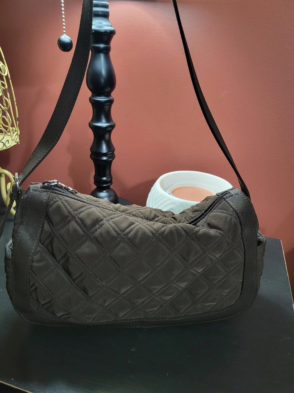 Vera Bradley Quilted Brown Shoulder Bag